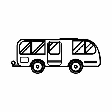 Konut camper simgesi, anahat stili