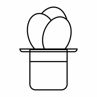 Topları simgesi, anahat stili ile sihirbaz şapka