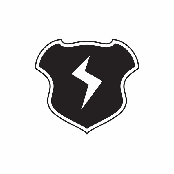 Shield with lightning bolt icon, simple style — Stock Vector