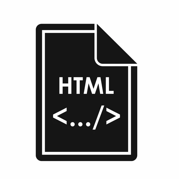 Ícone de arquivo HTML, estilo simples — Vetor de Stock