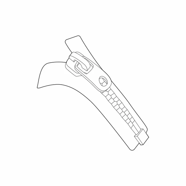 Zipper com ícone de bloqueio, estilo esboço — Vetor de Stock