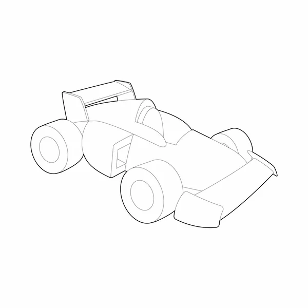 Icono de coche de carreras, estilo de esquema — Vector de stock