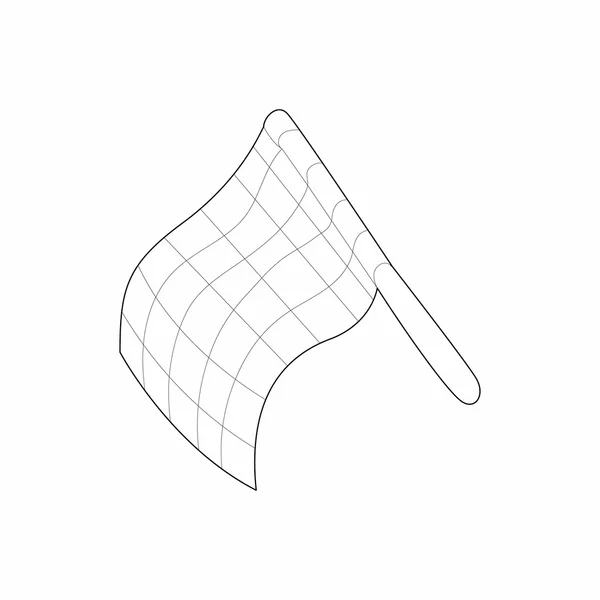 Icône drapeau de course, style contour — Image vectorielle