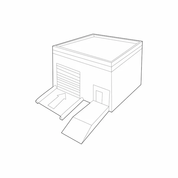 Ícone de garagem de fábrica, estilo esboço —  Vetores de Stock