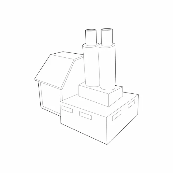 Fabriek met cilinder voor de opslag van chemicaliën pictogram — Stockvector