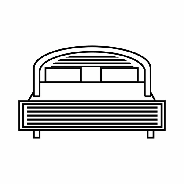 Значок двуспальной кровати, стиль контура — стоковый вектор
