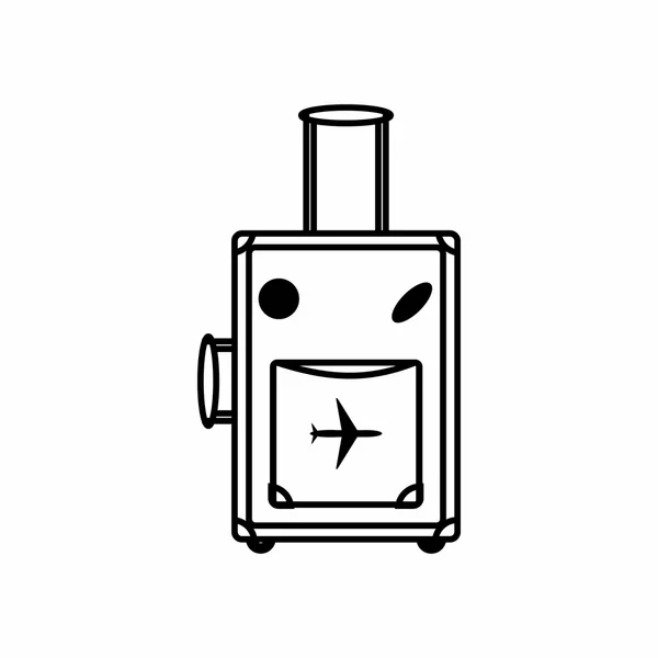 Luggage icon, outline style — Stock Vector