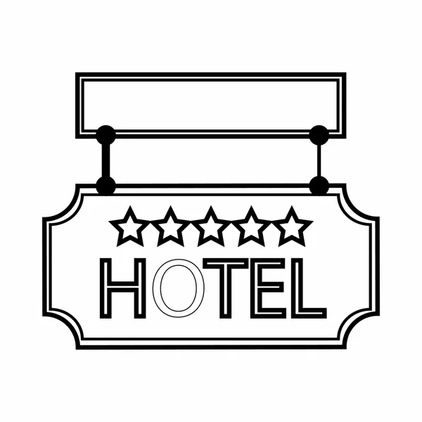 Sign Hotel icon, outline style — Stock Vector