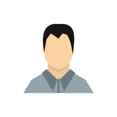 Adam gri gömlek simgesi, düz stil