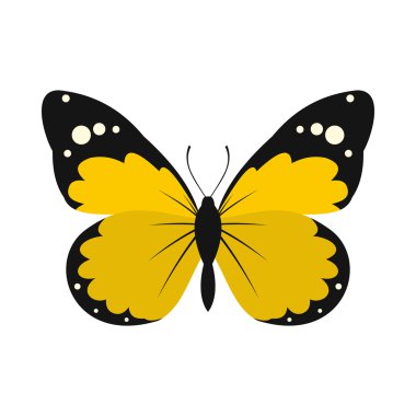 Sarı kelebek kutsal kişilerin resmi, düz stil