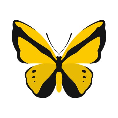 Sarı kelebek kutsal kişilerin resmi, düz stil