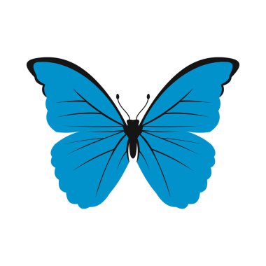 Mavi kelebek kutsal kişilerin resmi içinde düz stil