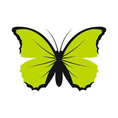 Yeşil kelebek kutsal kişilerin resmi, düz stil