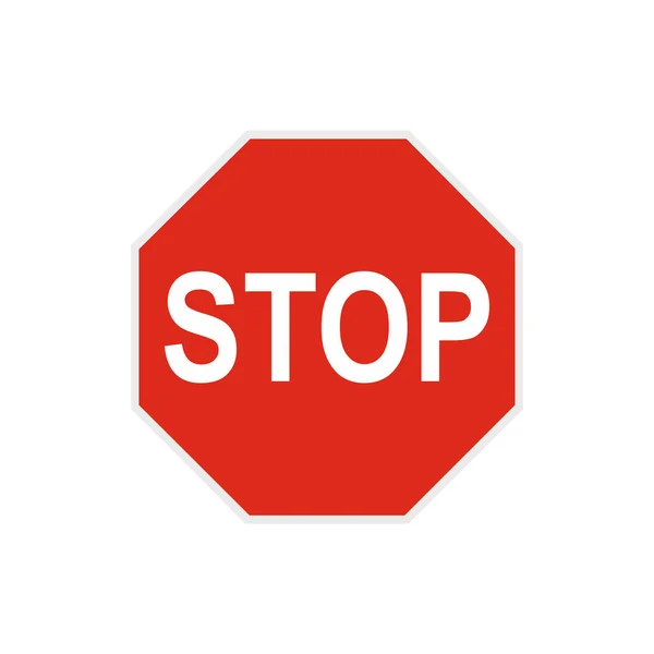 Stop segno icona in stile piatto — Vettoriale Stock