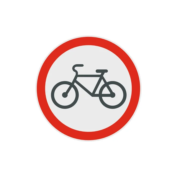 Viaggiare in bicicletta è vietata l'icona del segnale stradale — Vettoriale Stock
