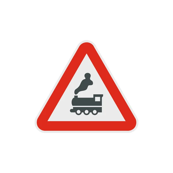 Προειδοποιητικό σημάδι σιδηροδρομική διάβαση χωρίς εμπόδιο εικονίδιο — Διανυσματικό Αρχείο