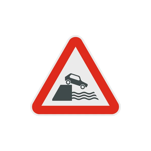 Icône de signalisation Riverbank, style plat — Image vectorielle