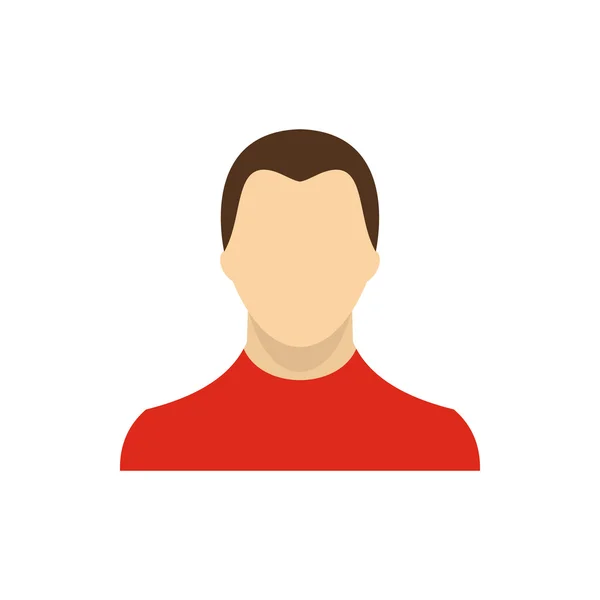 Man in rode trui pictogram, vlakke stijl — Stockvector