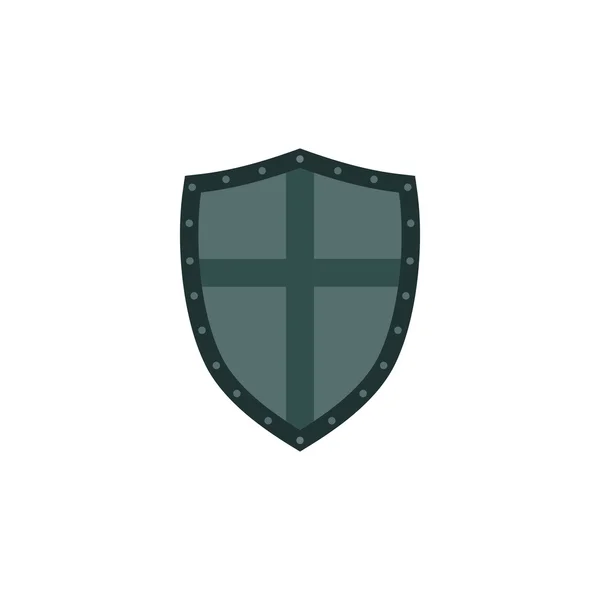 Αρχαία shield εικονίδιο στην επίπεδη στυλ — Διανυσματικό Αρχείο