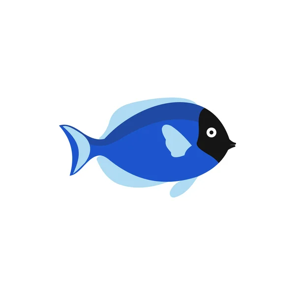 Icono de pescado azul en estilo plano — Archivo Imágenes Vectoriales