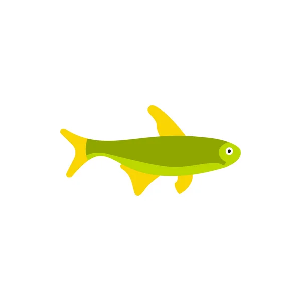 Icono de pescado en estilo plano — Vector de stock