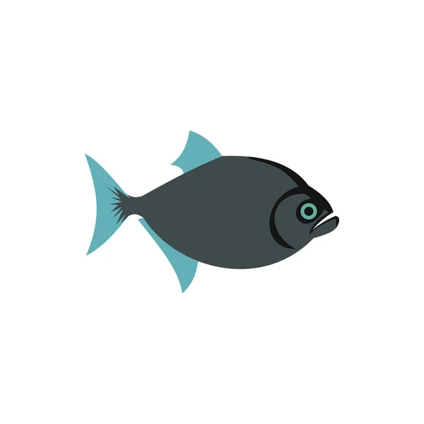 Icône de poisson dans le style plat — Image vectorielle