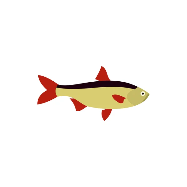 Icono de pescado Rudd en estilo plano — Vector de stock