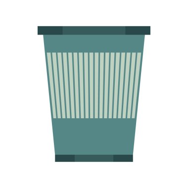 Mutfak eşyaları çöp sepeti simgesini, düz stil