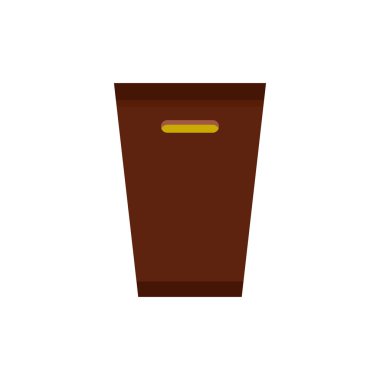 Kahverengi çöp kutusu simgesini, düz stil