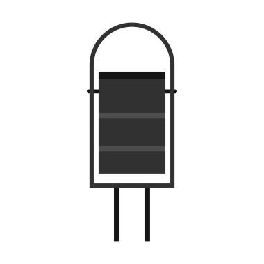 Gri açık kutusu simgesi, düz stil