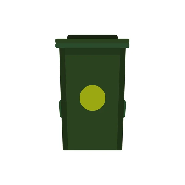 Trash bin icon, flat style — Stock Vector