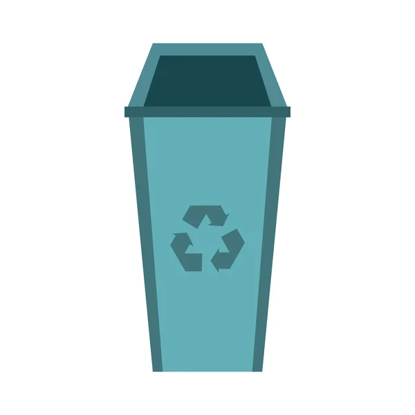 Recycle bin icon, flat style — Stock Vector