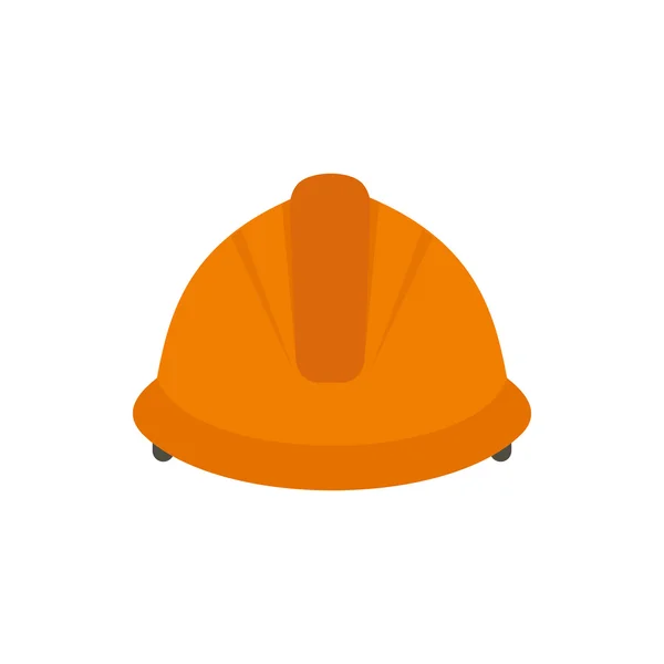 Icono del casco de construcción, de estilo plano — Vector de stock