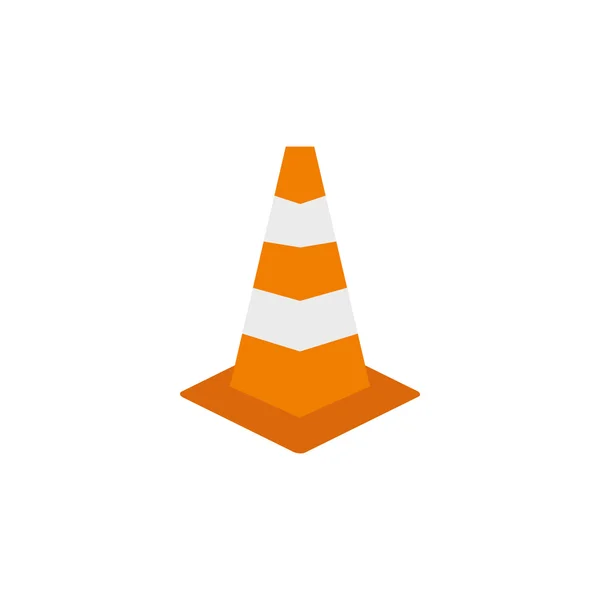 Road sign cone icon, flat style — Stock Vector