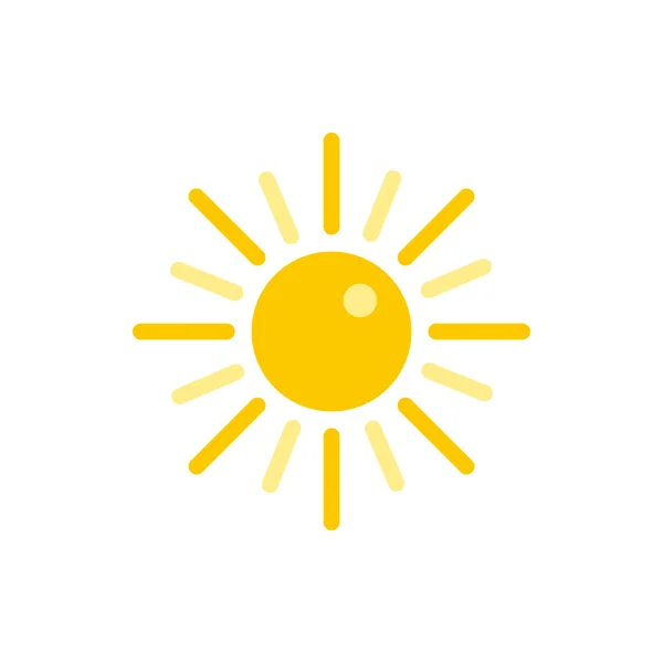 Sun icon, flat style — Stock Vector