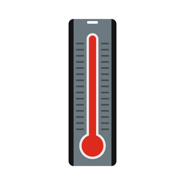 Termômetro com ícone de alta temperatura, estilo plano —  Vetores de Stock