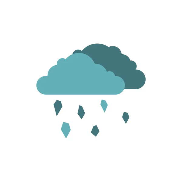 Clouds and hail icon, flat style — Stock Vector