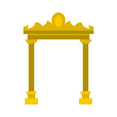 Altın antika kemer simgesi, düz stil