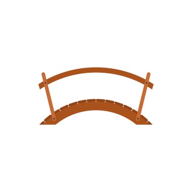 Küpeşte simgesi, düz stil ile ahşap köprü