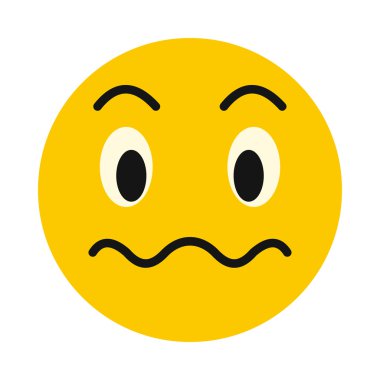 Şaşkın ifade simgesi, düz stil