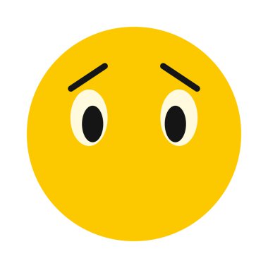 Düşünceli gülen simgesi, düz stil