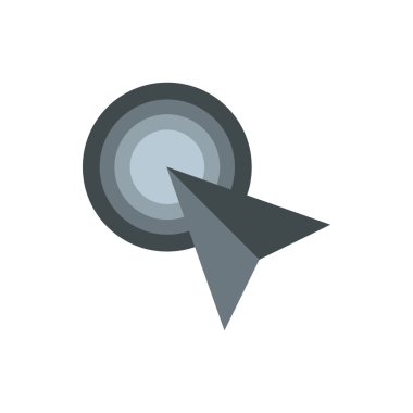 Gri ok işaretçi simge, düz stil