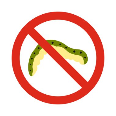 Yasak işareti caterpillar simgesi, düz stil