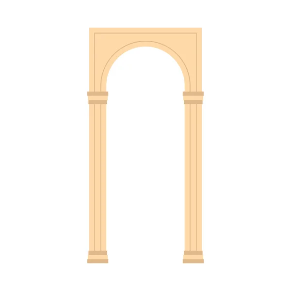 Antique portal icon, flat style — Stock Vector