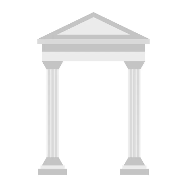 Ícone de arco grego, estilo plano — Vetor de Stock