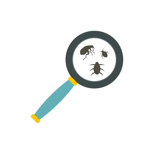 Insect parasites under magnifying glass icon — Stock Vector