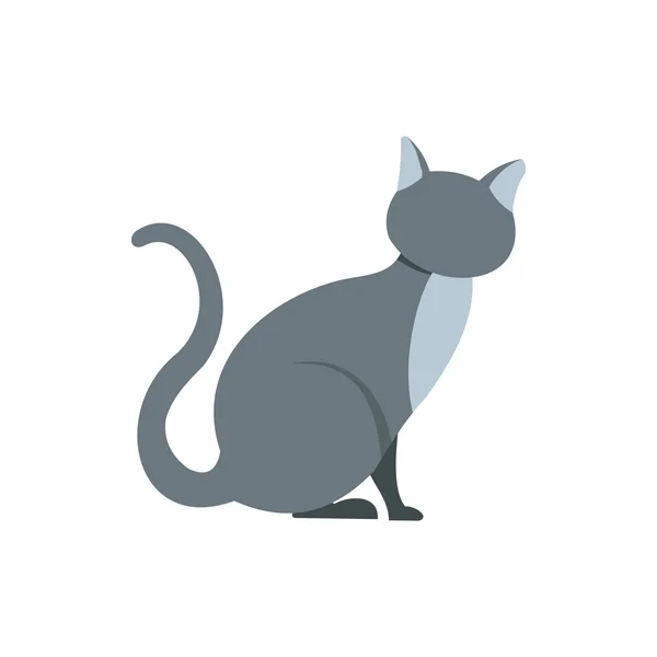 Icono de gato gris en estilo plano — Archivo Imágenes Vectoriales