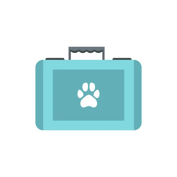 Pet first aid kit icon, flat style — Stock Vector