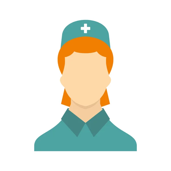 Sjuksköterska-ikonen i platt stil — Stock vektor