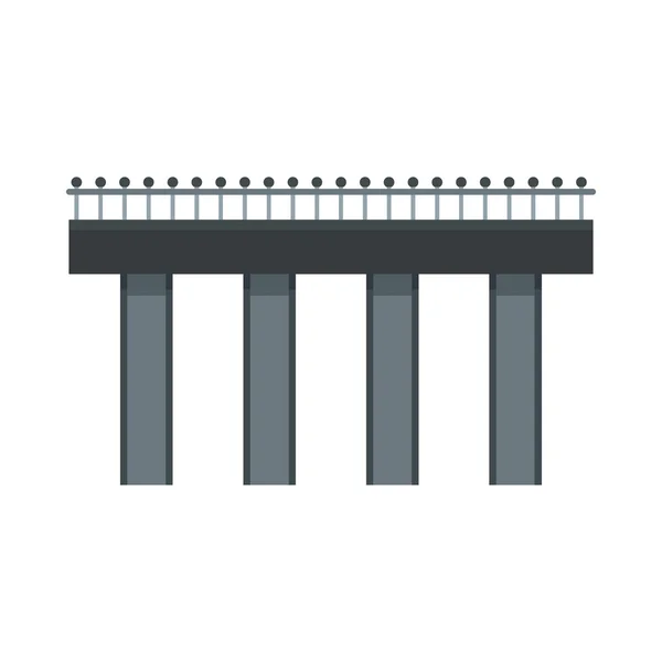 Ponte con ringhiere in acciaio icona, stile piatto — Vettoriale Stock